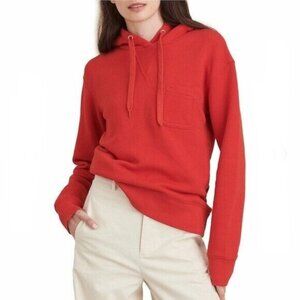 Alex Mill Womens Hollis Pocket Hoodie Drawstring Pullover‎ Long Sleeve Red Large